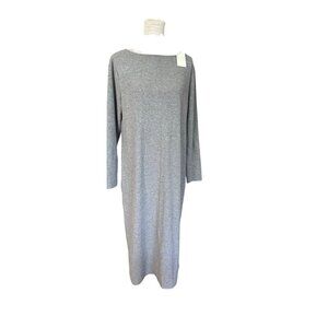 Gray Long-Sleeve Knit Midi Sweater Dress Classic Office  XL By A New Day NWT